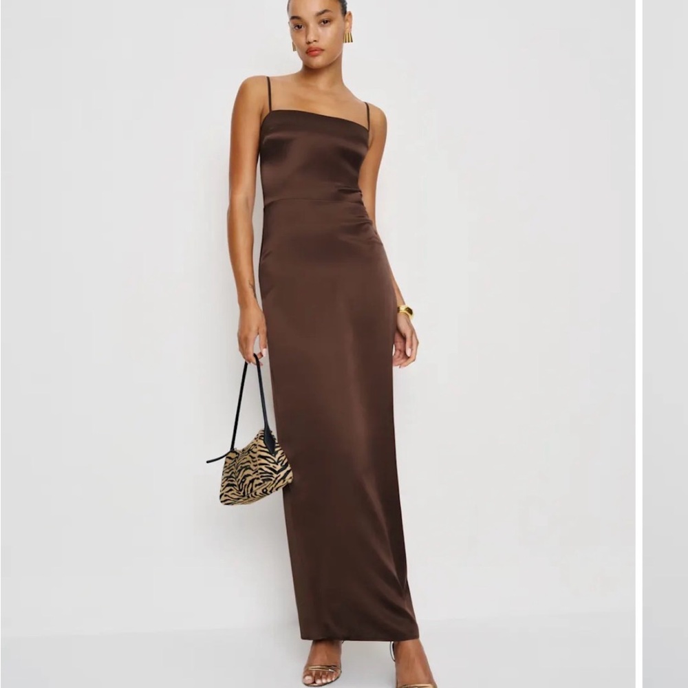 Reformation Frankie dress- brown